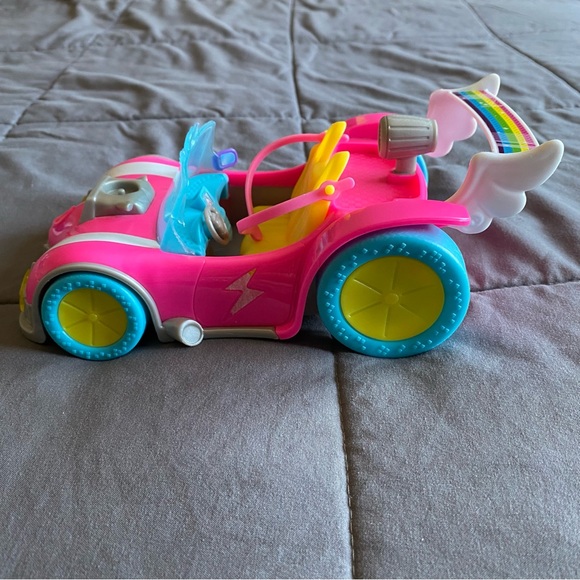 2016 Hot Pink Barbie Convertible Car Stars Rainbow Small Plastic Fun - Picture 3 of 12